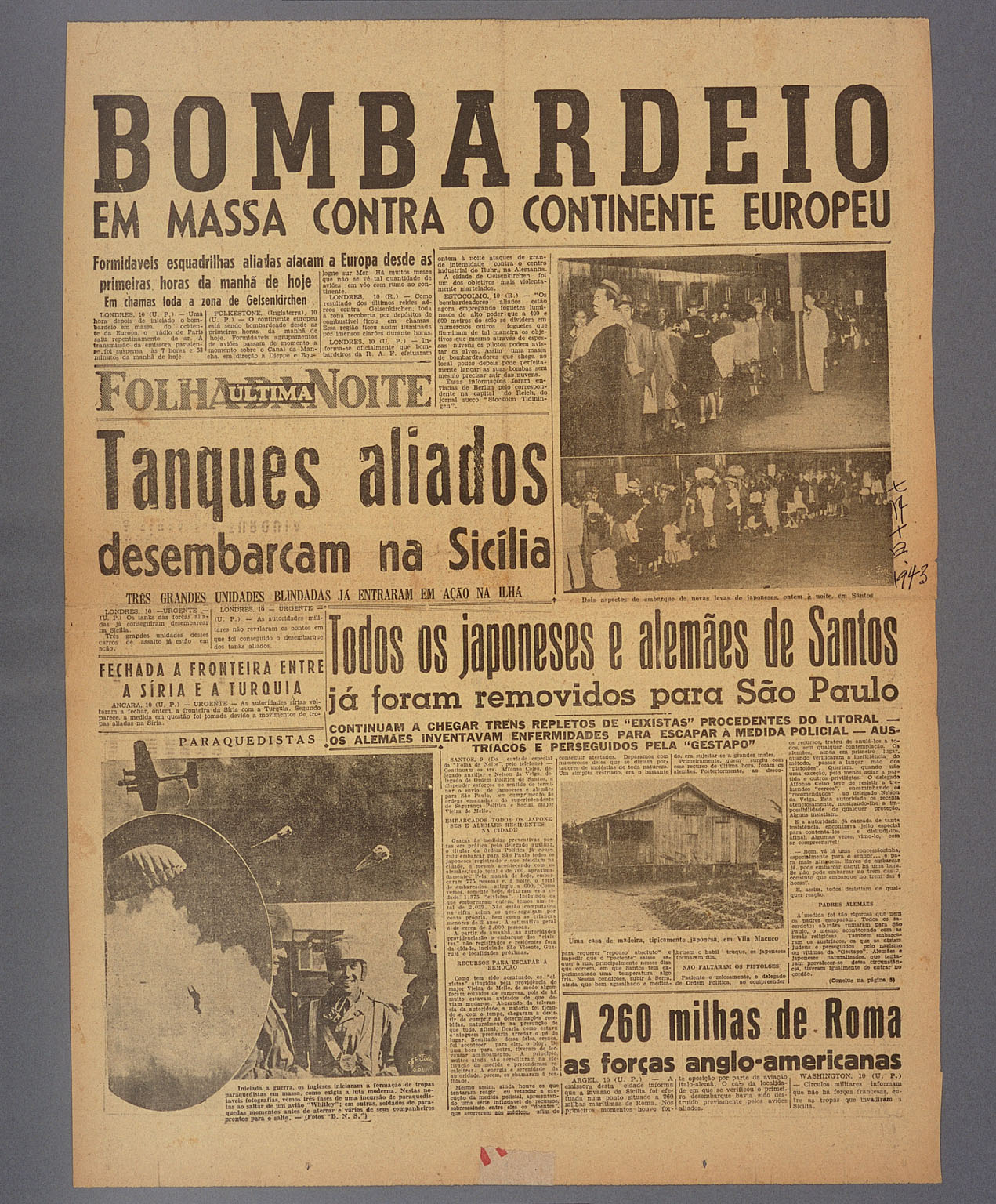 画像『サントスからの枢軸国民の強制立退きポルトガル語紙記事』