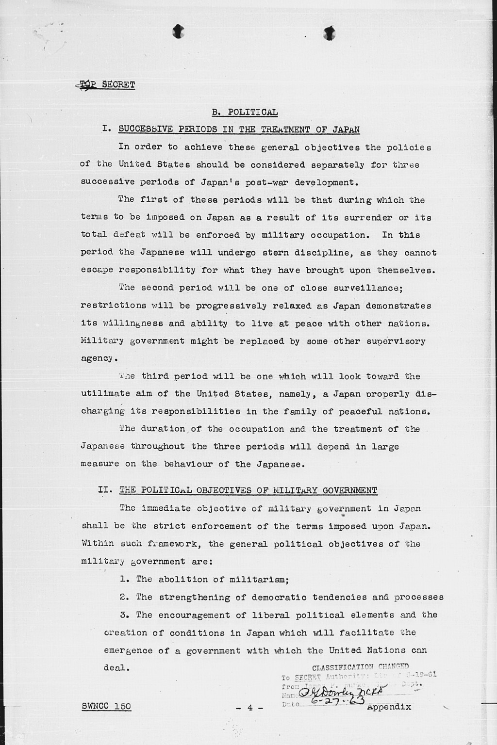 [Politico-Military Problems in the Far East: United States Initial Post-Defeat Policy Relating to Japan (SWNCC150)](Larger image)