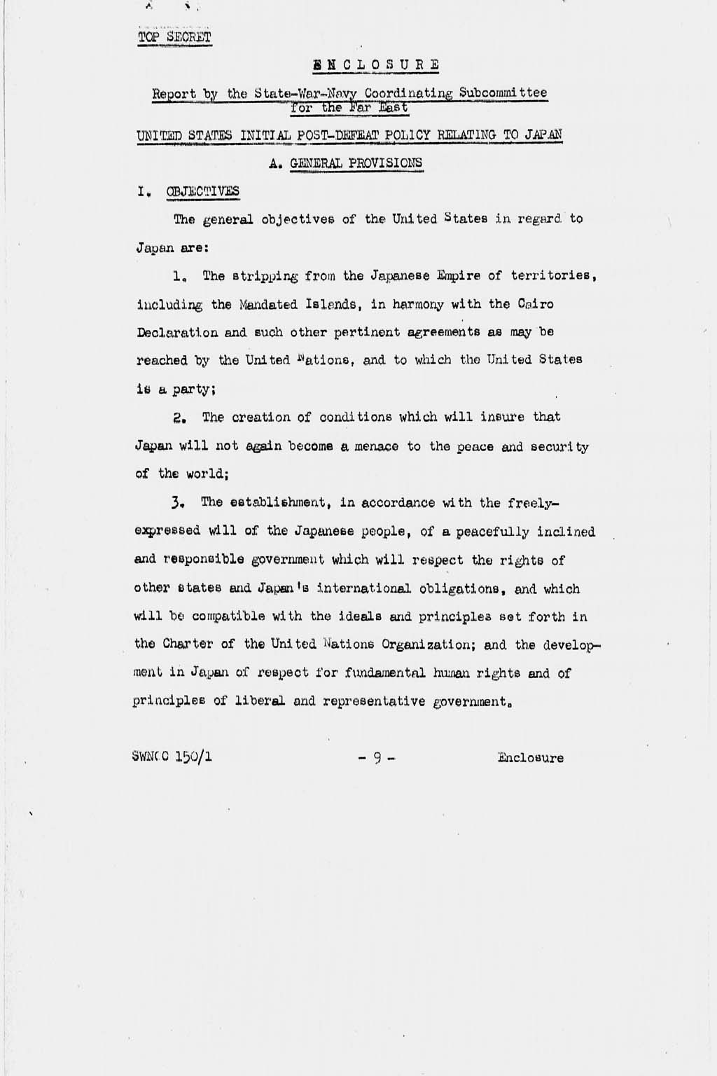 [United States Initial Post-Defeat Policy Relating to Japan (SWNCC150/1)](Larger image)