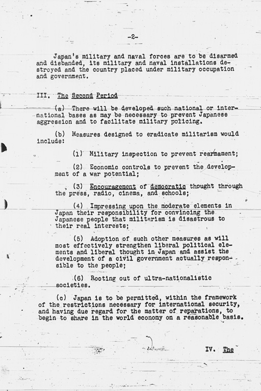 [Japan: The Post-War Objectives of the United States in regard to Japan (PWC108b, CAC116b)](Regular image)