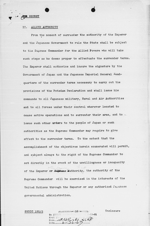 [United States Initial Post-Defeat Policy Relating to Japan (SWNCC150/2)](Regular image)