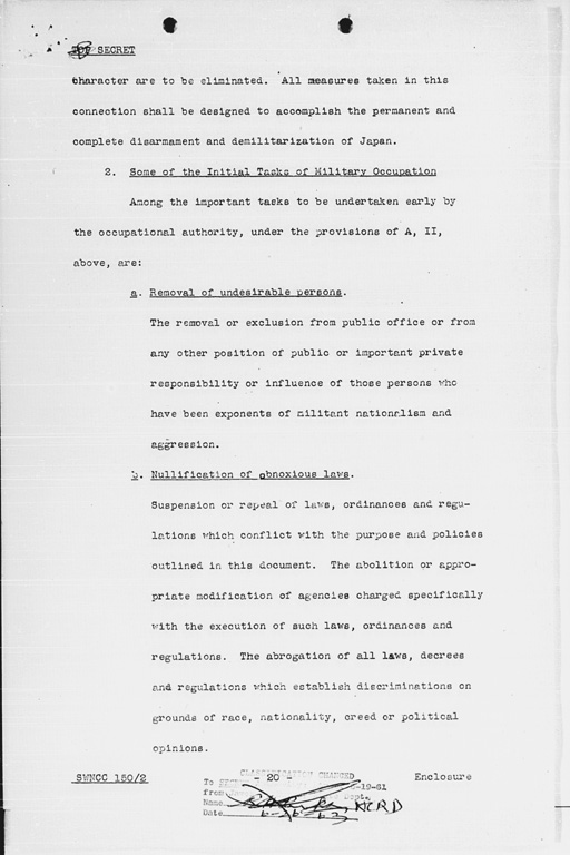 [United States Initial Post-Defeat Policy Relating to Japan (SWNCC150/2)](Regular image)