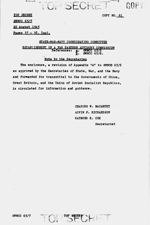 [The Far Eastern Advisory Commission Terms of Reference (SWNCC65/7)](Regular image)
