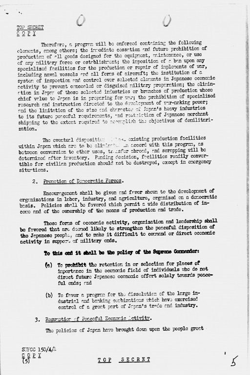[U.S. Initial Post-Surrender Policy for Japan (SWNCC150/4/A)](Regular image)