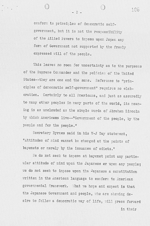 『Letter from George Atcheson Jr. to Dean Acheson, Under Secretary of State dated November 7, 1945.』(標準画像)