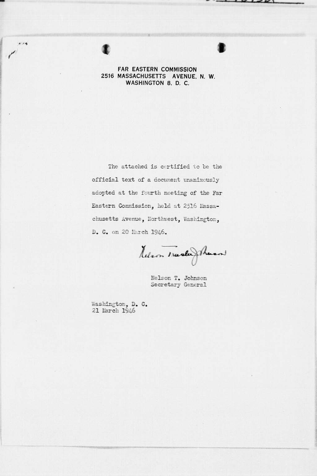 [Draft Constitution: FEC policy decision, March 20, 1946](Larger image)