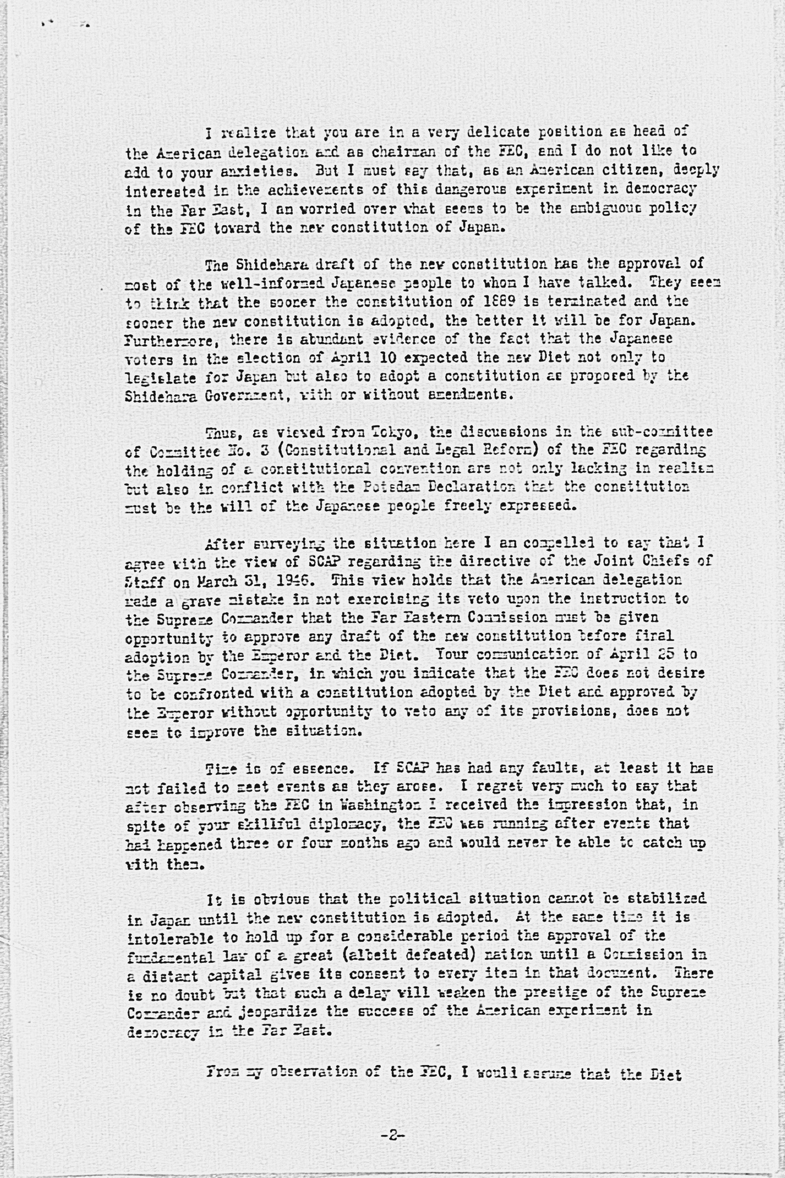 [Letter from Kenneth Colegrove to General Frank R. McCoy, dated 26 April 1946](Larger image)