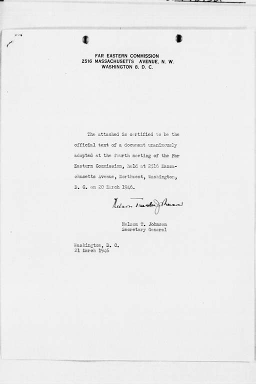 [Draft Constitution: FEC policy decision, March 20, 1946](Regular image)