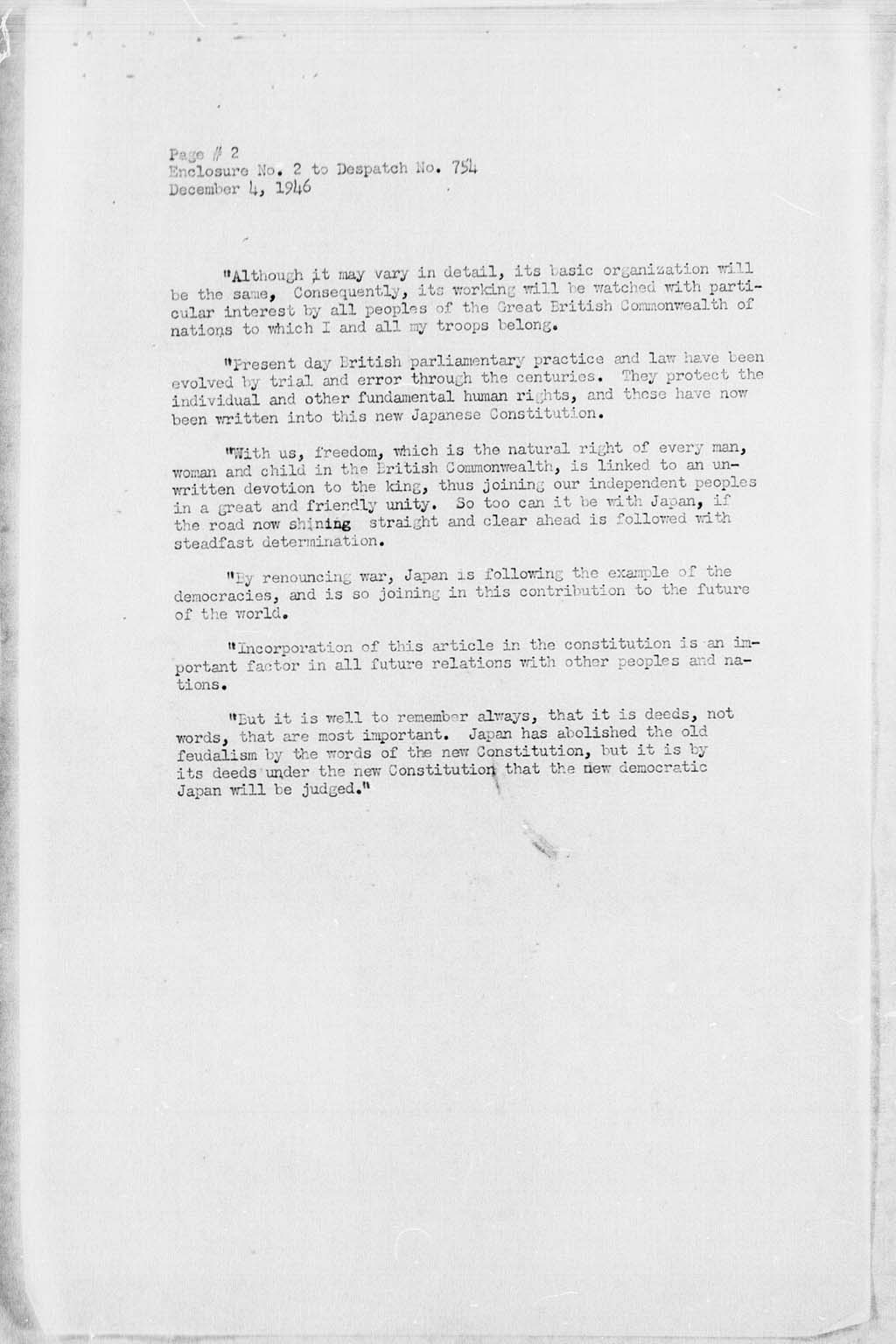[Subject: Statements Concerning New Japanese Constitution by Members of Allied Council for Japan](Larger image)