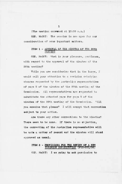 『Transcript of Twenty-Seventh Meeting of the Far Eastern Commission, Held in Main Conference Room, 2516 Massachusetts Avenue, N.W., Saturday, September 21, 1946』(標準画像)