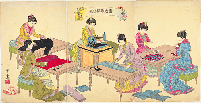 a nishikie depicting dressmaking