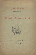 『Catalogue d’une collection de dessins et eaux-fortes par Paul Renouard』表紙.