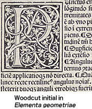 Woodcut initial in "Elementa geometriae"