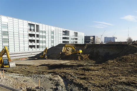 A picture of construction of the Storage Annex in December 2016