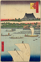 Edo hyakkei yokyo Teppozu Tsukijimonzeki
