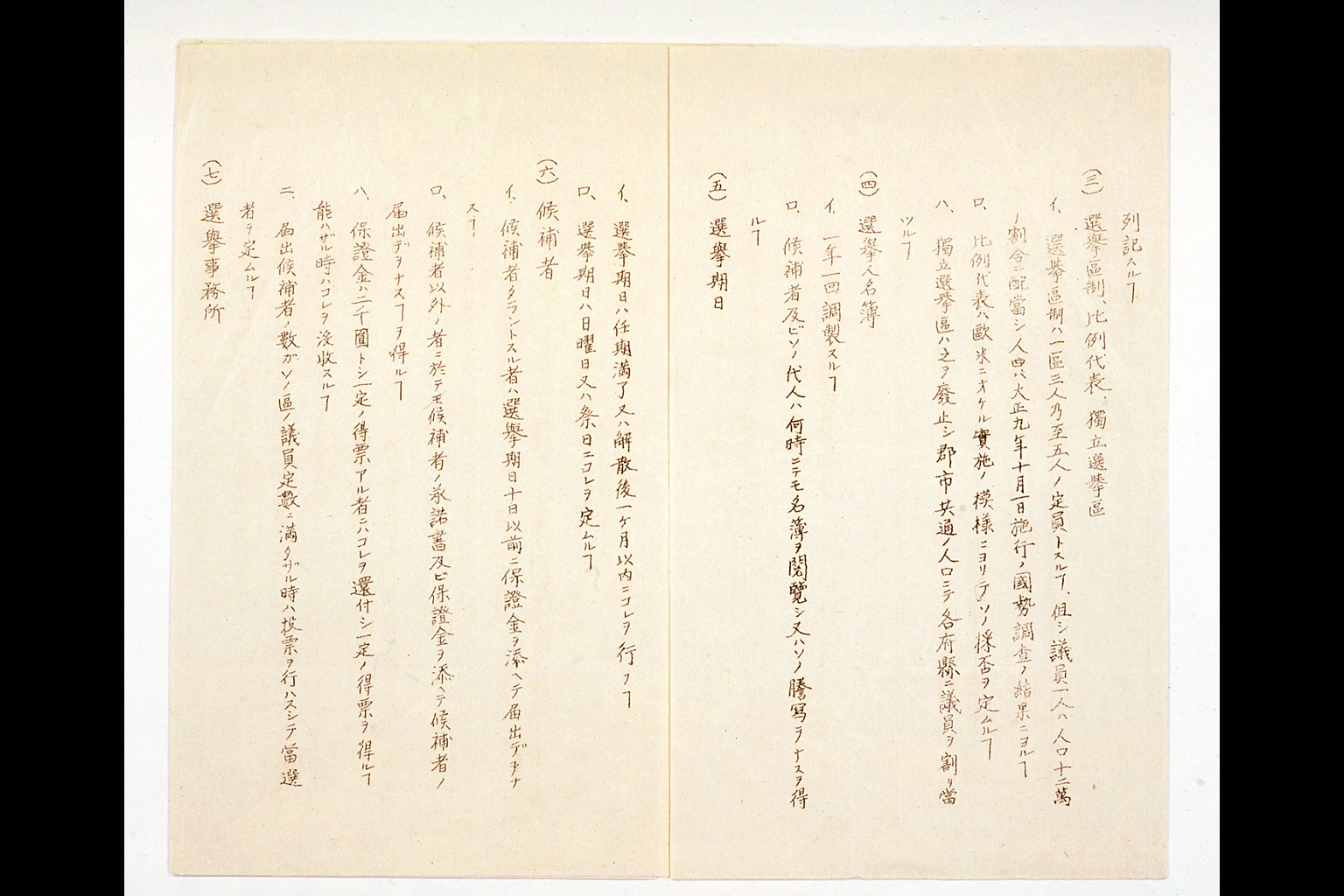 Draft of the three Factions' Committee's Decision on Universal Manhood Suffrage(larger)