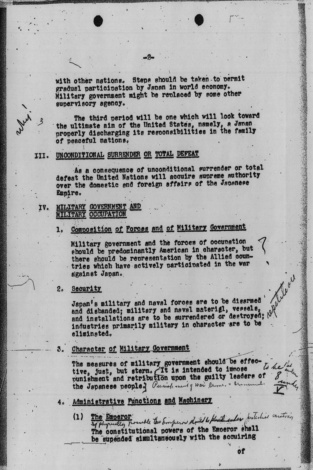 『Summary of United States Initial Post-Defeat Policy relating to Japan (Informal and without Commitment by the Department of State)』(拡大画像)