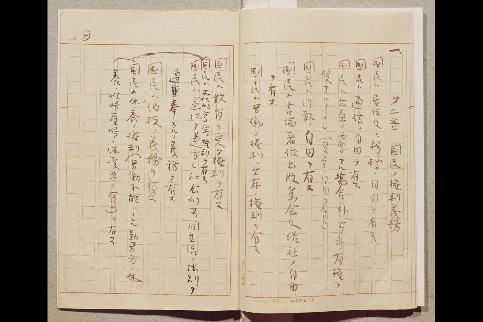 『日本共和国憲法私案要綱』(拡大画像)