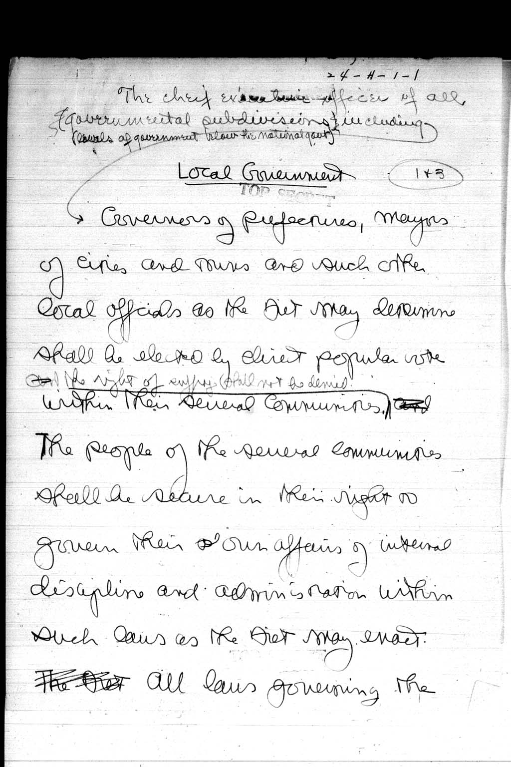 『Drafts of the Revised Constitution』(拡大画像)