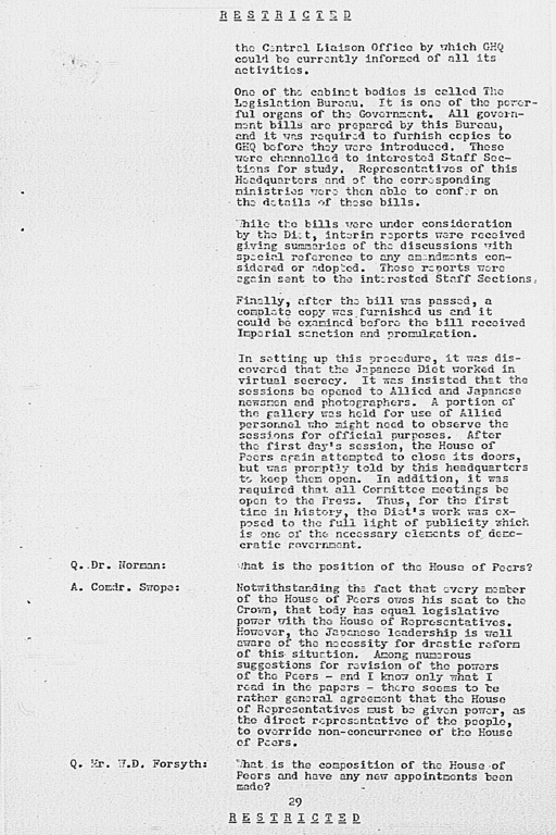 『Report of Government Section to Far Eastern Commission Government Section Meeting with Far Eastern Commission』(標準画像)