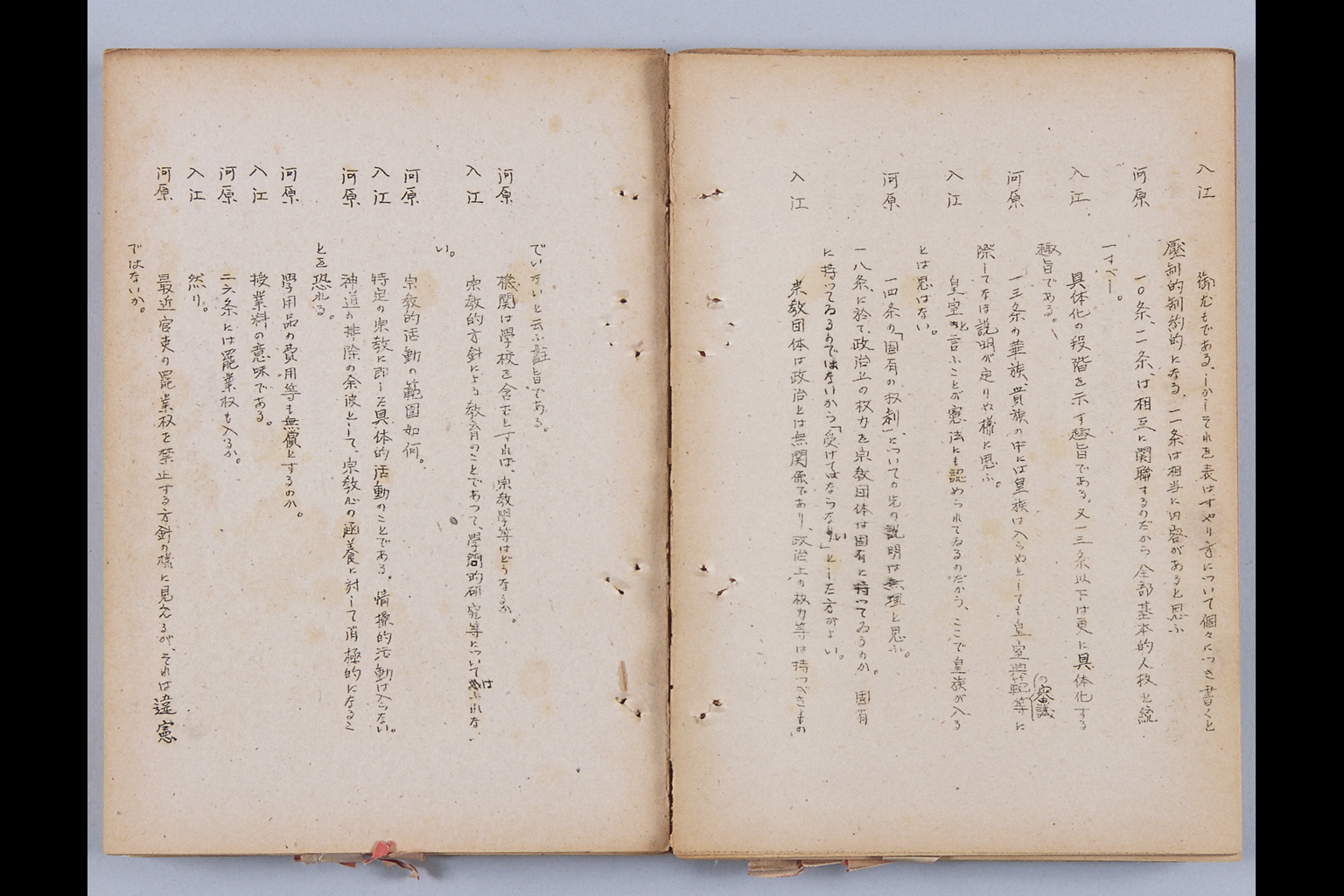 『枢密院委員会記録』(拡大画像)