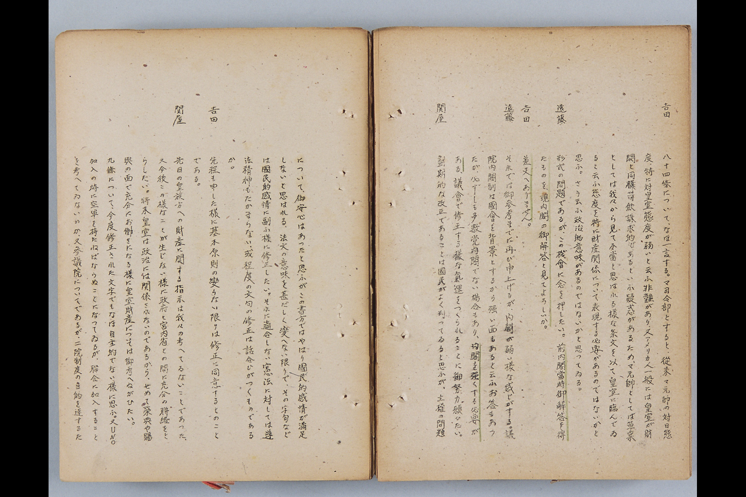 『枢密院委員会記録』(拡大画像)