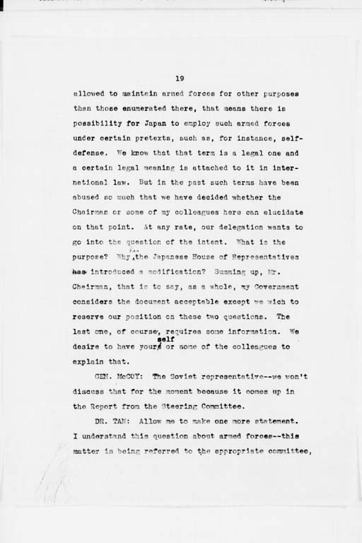 『Transcript of Twenty-Seventh Meeting of the Far Eastern Commission, Held in Main Conference Room, 2516 Massachusetts Avenue, N.W., Saturday, September 21, 1946』(標準画像)