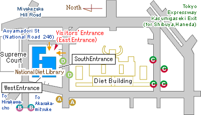 Map of the National Diet Library