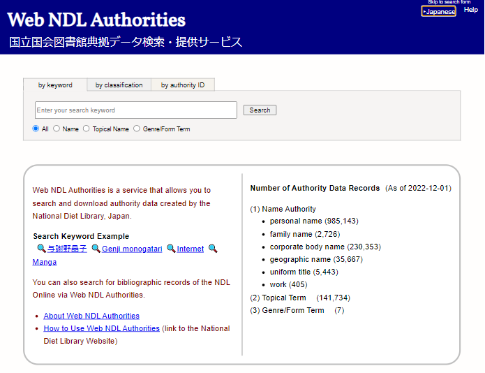 Web NDL Authorities