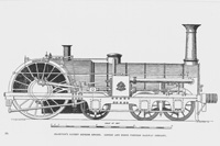 Crampton,Thomas Rが特許を取得した蒸気機関車"Folkstone" 標準画像を開く