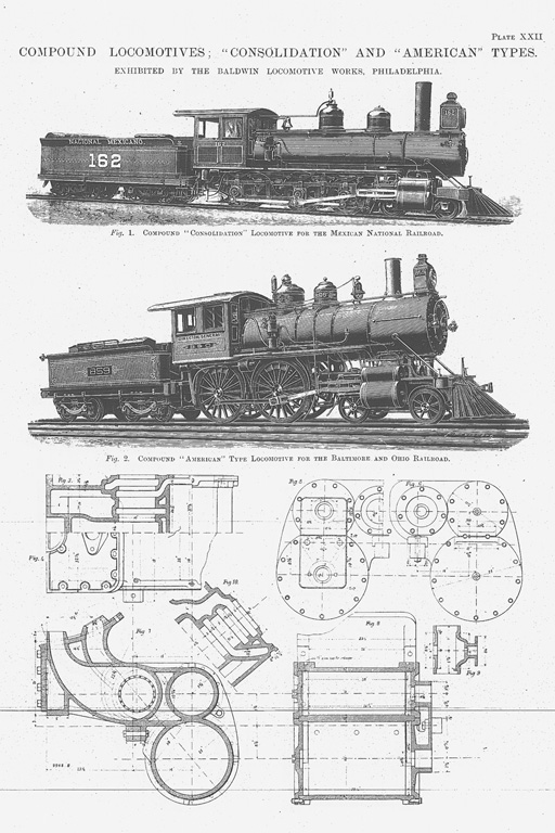 Consolidation型とAmerican型の蒸気機関車