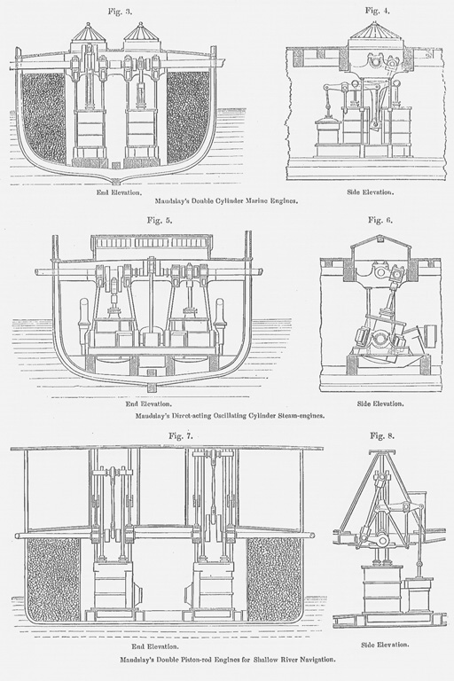 Joseph Maudslayが特許を取得した船舶用各種エンジン構造図 標準画像 博覧会 近代技術の展示場