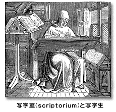 写字室 (scriptorium) と写字生