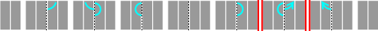 Cダッシュパターン、2r,2v,3r,3v,6r,6v,7r,7vにウォーターマーク (中央を境にCパターンと逆になる)
