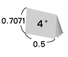 クォート(二回折った状態 横長 縦横比0.7071:0.5)