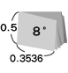 オクターヴォ(三回折った状態 横長 縦横比0.5:0.3536)