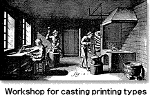Workshop for casting printing types