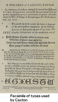 Facsimile of types used by W. Caxton