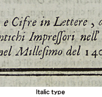 Italic type