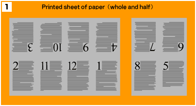 Printed sheet of paper (whole and half)