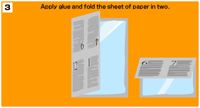Apply glue and fold the sheet of paper in two.