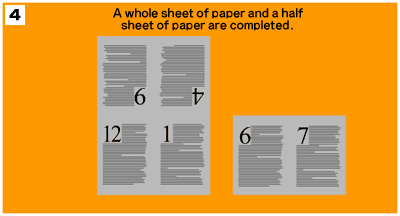 A whole sheet of paper and a half sheet of paper are completed.