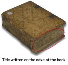 Title written on the edge of the book