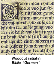 Woodcut initial in "Biblia [German]"