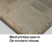 Blind printing seen in De mysterio missae