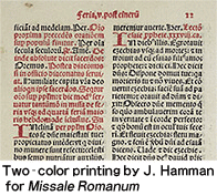 Two-color printing by J. Hamman for "Missale Romanum"