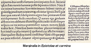 Marginalia in "Epistolae et carmina"