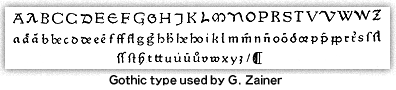Gothic type used by G. Zainer