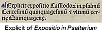 Explicit of "Expositio in Psalterium"