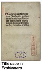 Title page in "Problemata"
